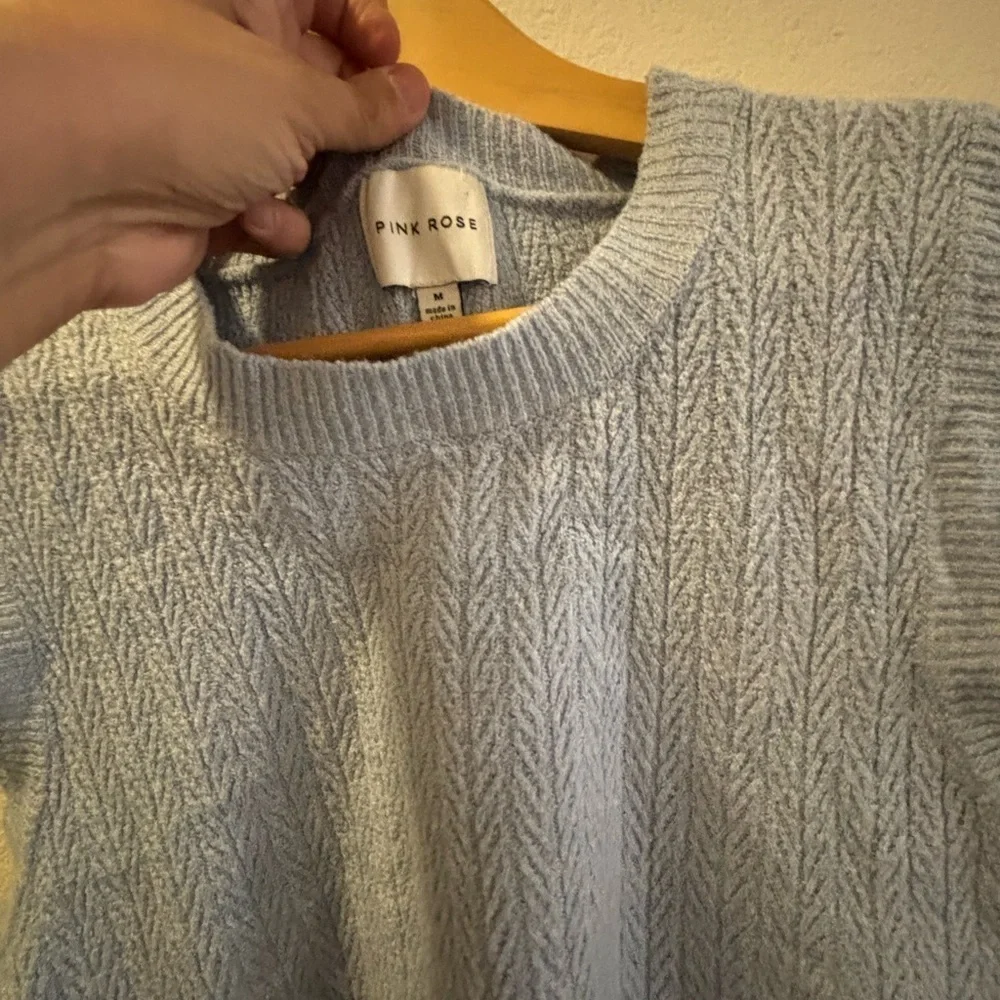 Pink Rose powder blue sweater vest